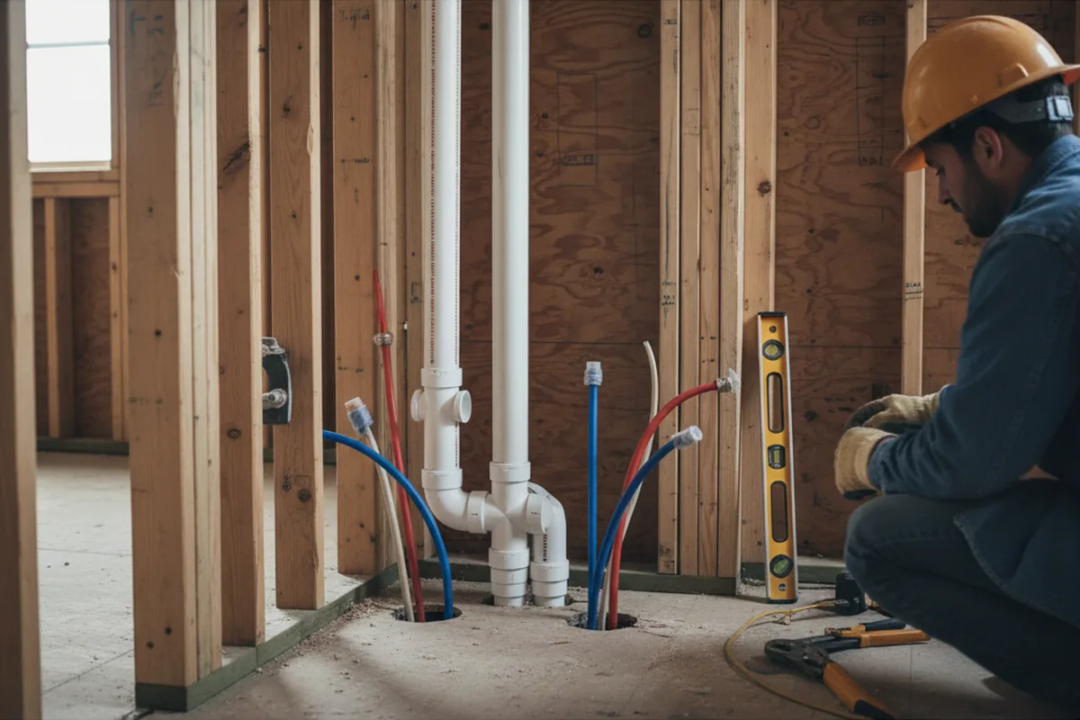Drain and supply rough-in during Toilet Repair and Installation in Mount Sinai